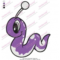 Cute Worm Embroidery Design